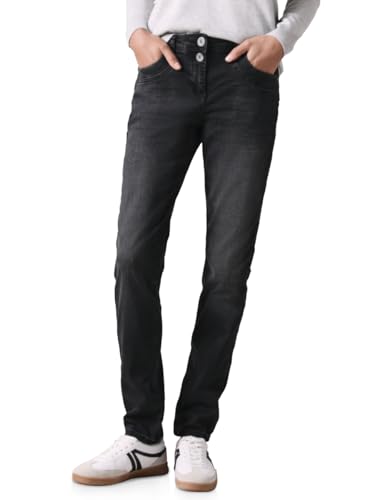 CECIL Damen Style Scarlett 2-Knopf 59 Jeans Casual Fit, Dark Grey Washed, 26W / 32L von Cecil