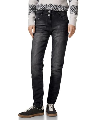 CECIL Damen B377697 Jeans Im Slim Fit, Dark Grey Washed, 33W / 32L EU von Cecil