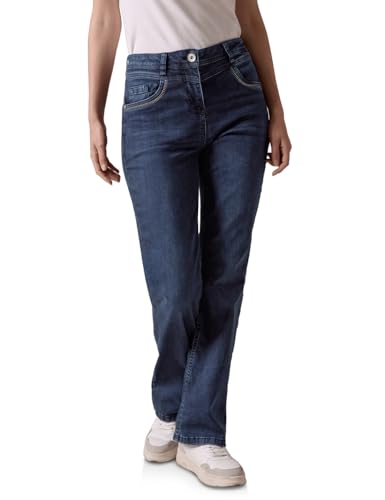 CECIL Damen B378282 Bootcut Jeans, Dark Blue Wash, 28W / 32L EU von Cecil