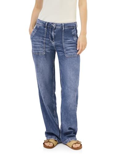CECIL Damen B379409 Wide Leg Jeans, Mid Blue Used Wash, 26W / 30L von Cecil