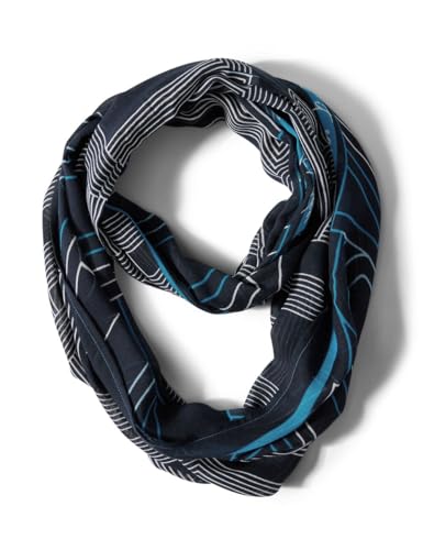 CECIL Damen B572536 Bedruckter Loop-Schal, deep Petrol, A von Cecil