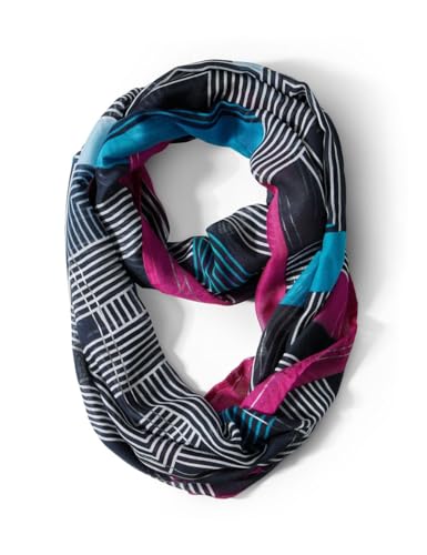 CECIL Damen B572537 Bedruckter Loop-Schal, deep Petrol, A von Cecil