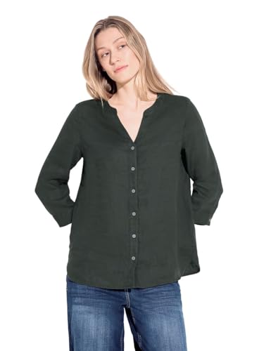 CECIL Damen Bluse aus Leinen Strong Khaki S von Cecil