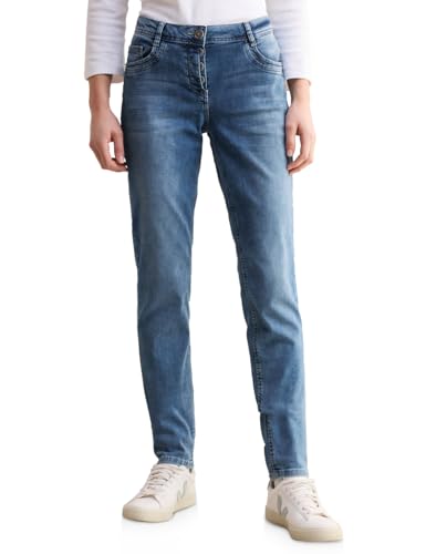 CECIL Damen Style Scarlett 1-knopf 69 Jeans Im Casual Fit, Authentic Used Wash, 27W / 32L EU von Cecil