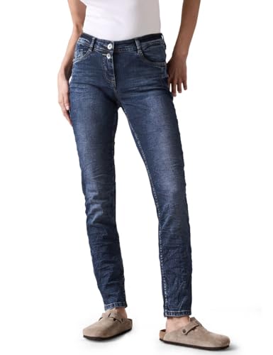 CECIL Damen Style Scarlett 2-Knopf 59 Jeans Casual Fit, Mid Blue Wash, 36W / 32L von Cecil