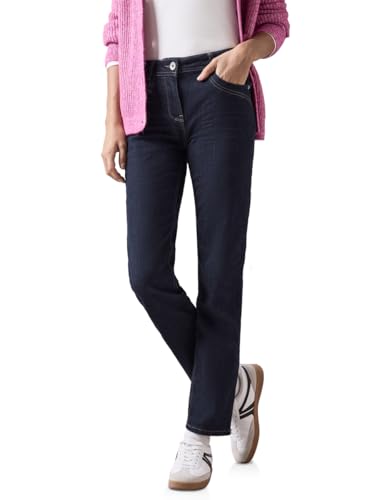 CECIL Damen Style Toronto Straight 1-Knopf 59 Jeans, Rinsed Wash, 33W / 32L von Cecil