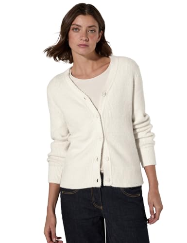 CECIL Damen B253813 EOS_Featheryarn Cardigan, Birch White, XL EU von Cecil