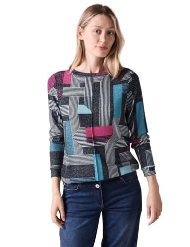 CECIL Damen B322085 Feinstrickpullover, Deep Petrol Melange, XXL EU von Cecil