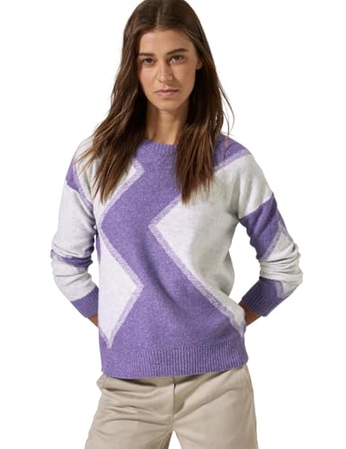 Cecil Damen B302978 Gemusterter Pullover, Charcoal Grey Melange, L von Cecil