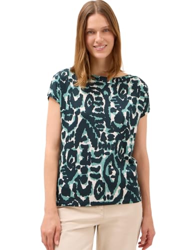 CECIL Gemustertes T-Shirt Ink Green XL von Cecil