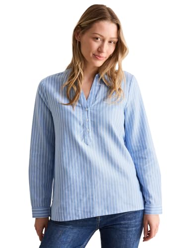 CECIL Damen B345319 Gestreifte Oxford Bluse, Fresh Light Blue, M EU von Cecil