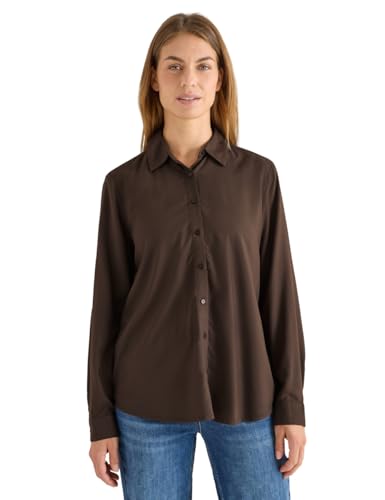 CECIL Hemdbluse in Unifarbe Chocolate Mousse XL von Cecil