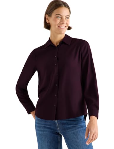 CECIL Hemdbluse in Unifarbe Eggplant red M von Cecil