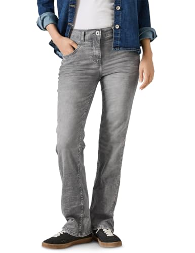 CECIL Damen Style Toronto Bootcut 1-Knopf 59 Jeans im Slim Fit, Mid Grey Wash, 30W / 28L von Cecil