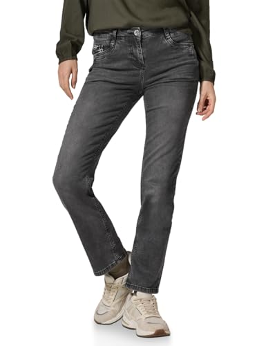 CECIL Damen B378532 Jeans Mit Bouclé-Detail, Mid Grey Used Wash, 36W / 28L EU von Cecil