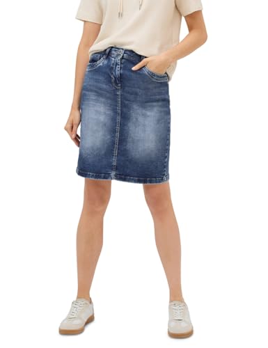 CECIL Damen 3610058 Jeansrock, Mid Blue Wash, 29W EU von Cecil