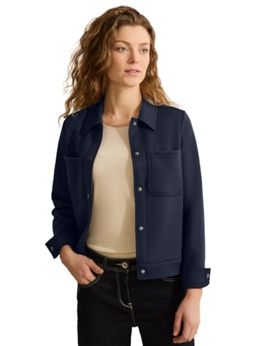 CECIL Damen B253940 Kurze Sweatjacke, Universal Blue, L EU von Cecil