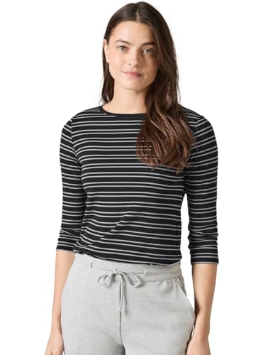 CECIL Damen B319894 Gestreiftes Shirt, Schwarz,M von Cecil