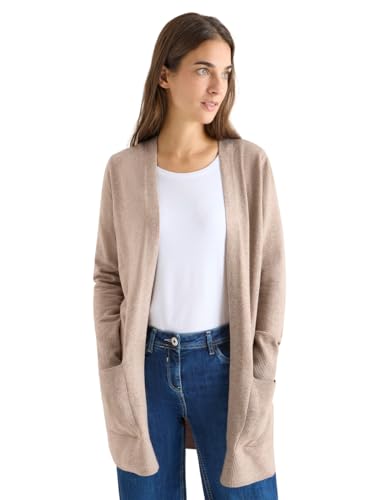 CECIL Offener Cosy Cardigan Taupe Melange XS von Cecil