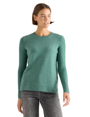 CECIL Pullover mit Strickdetail Jewel Green Melange M von Cecil