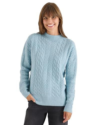CECIL Pullover mit Strickmuster Faded Blue Melange XXL von Cecil