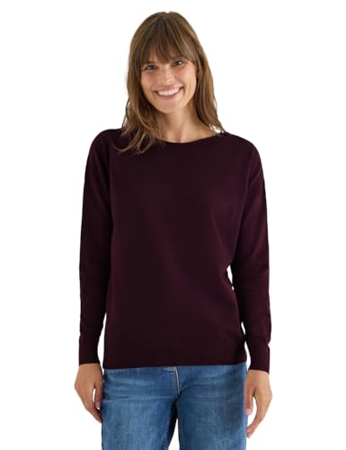 CECIL Pullover mit Strukturdetail Eggplant red XXL von Cecil
