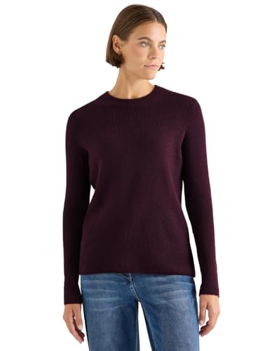 CECIL Pullover mit Strukturdetails Eggplant red XL von Cecil
