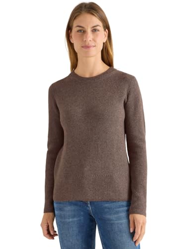 CECIL Pullover mit Strukturdetails Mushroom Taupe Melange XL von Cecil