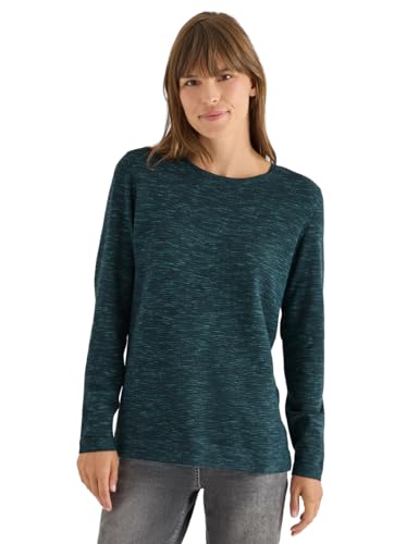 CECIL Rundhals Strukturpullover Pine Green Heather Melange XL von Cecil