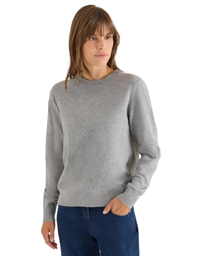 CECIL Softer Rundhals Pullover Sporty Grey Melange S von Cecil