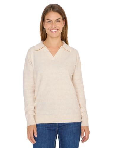 CECIL Softer Strukturpullover Oat Milk beige Melange XXL von Cecil