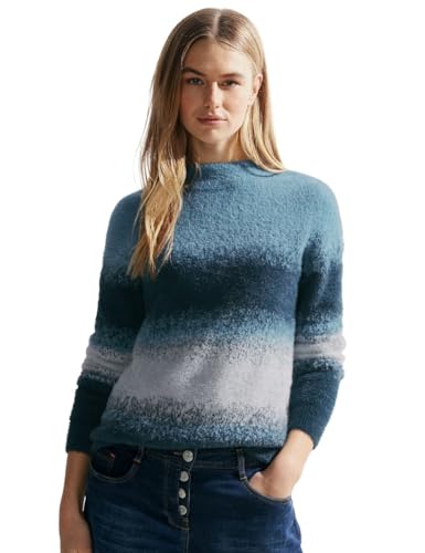 CECIL Damen B302644 Strickpullover Gestreift, Strong Petrol Blue, Large von Cecil