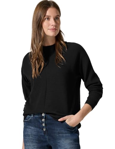 CECIL Damen B302871 Strukturmix Dolman Pullover, Schwarz, XL EU von Cecil
