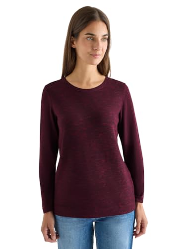 CECIL Strukturpullover Eggplant red Heather Melange M von Cecil