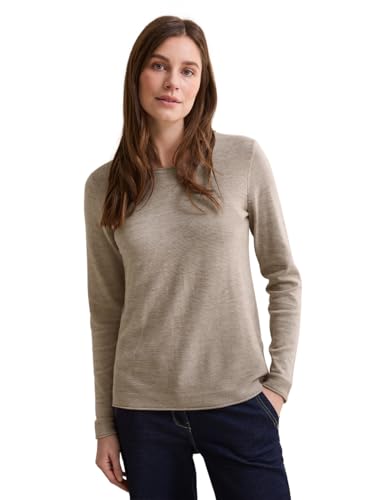 CECIL Damen B302977 Strukturshirt, Oak Wood Beige Heather Melange, M EU von Cecil