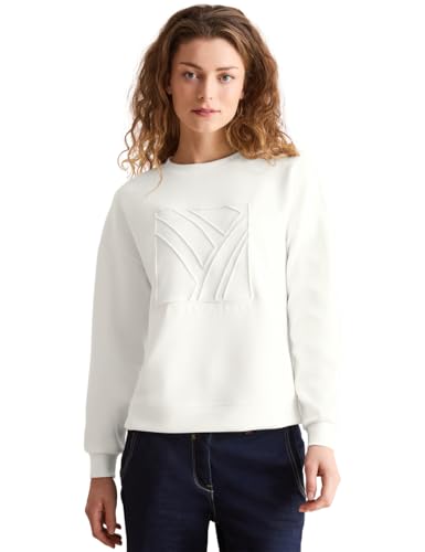 CECIL Damen B303187 Sweatshirt Mit Artwork, Vanilla White, XL EU von Cecil