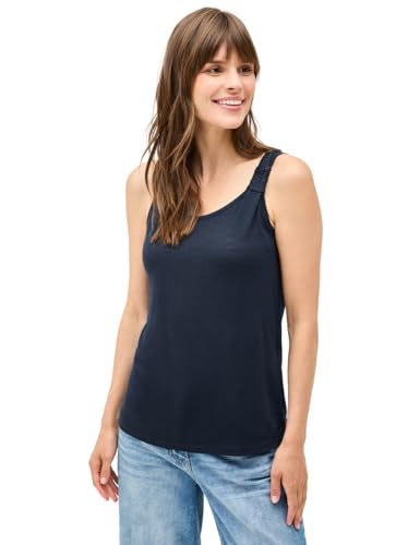 CECIL Damen 3226764 Top in Strick-Optik, Urban Navy Blue, XL von Cecil