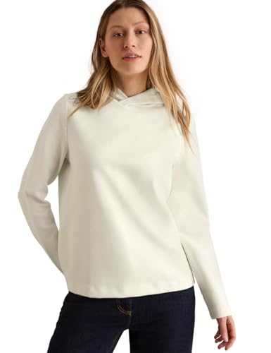 CECIL Damen B303146 Twill Sweathoodie, Vanilla White, L EU von Cecil