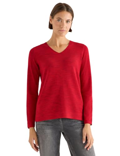 CECIL V-Neck Pullover Fiery red Heather Melange L von Cecil