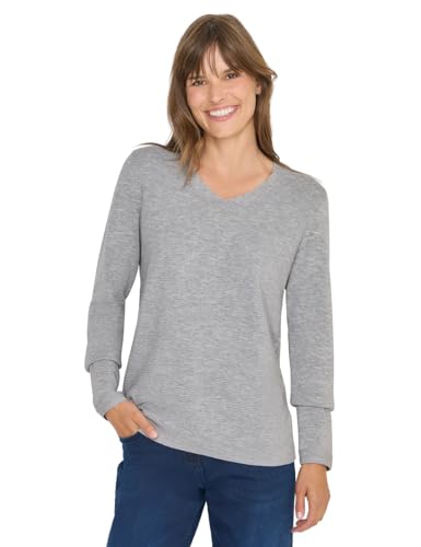 CECIL V-Neck Pullover Heather Silver Chalk Melange XXL von Cecil