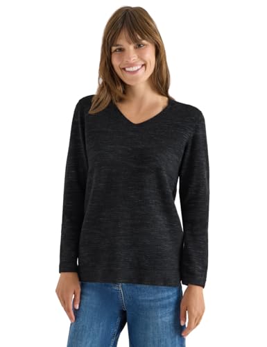 CECIL V-Neck Pullover Salt-Pepper Heather Melange L von Cecil