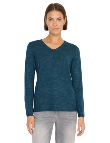 CECIL V-Neck Pullover Teal Blue Heather Melange L von Cecil