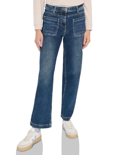 CECIL Wide Leg Patch Pocket Jeans mid Blue Used wash 28 von Cecil