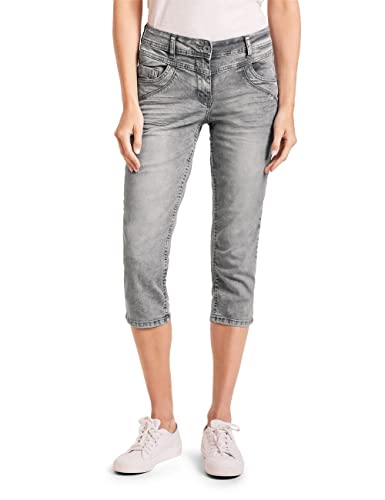 CECIL Damen B376011 3/4-Jeanshose, Grey Washed, 25W / 22L von Cecil