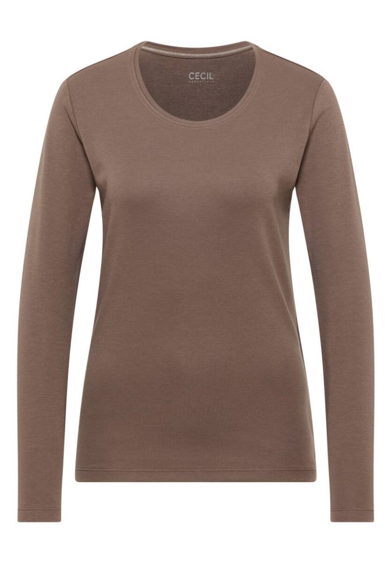 Cecil - Basic Langarmshirt beige - Gr. - L von Cecil
