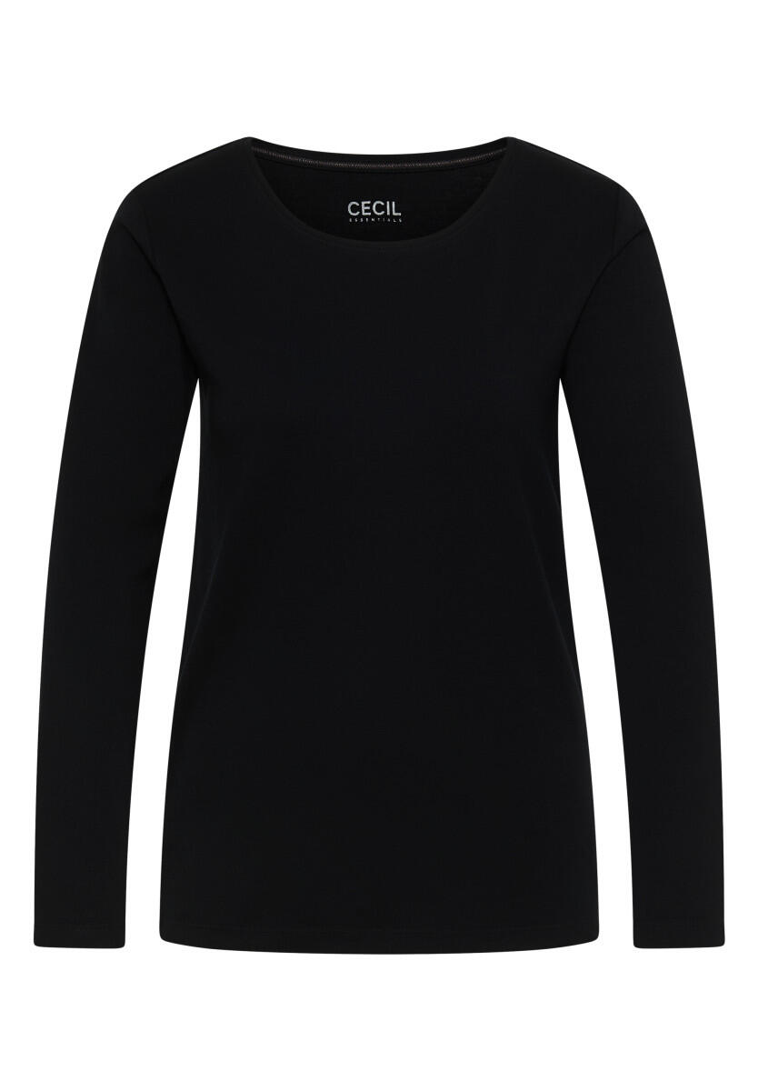 Cecil - Basic Langarmshirt schwarz - Gr. - XS von Cecil