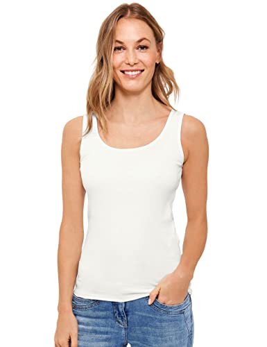 Cecil Damen Style Linda Basic Top Baumwolle, Vanilla White, M von Cecil