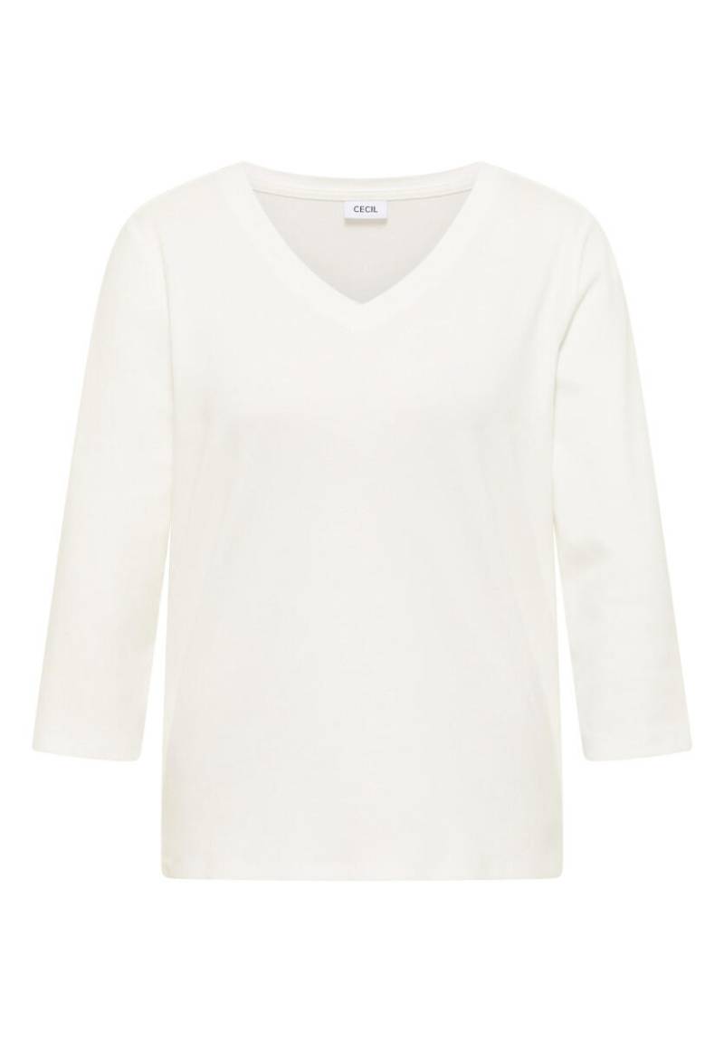 Cecil - Basic V-Neck Shirt weiß - Gr. - XXL von Cecil