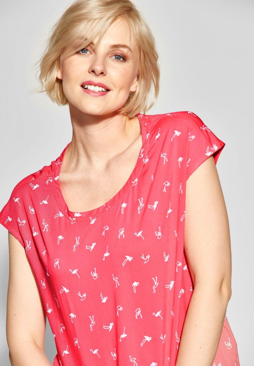 Cecil - Bluse mit Flamingoprint rot - Gr. - M von Cecil