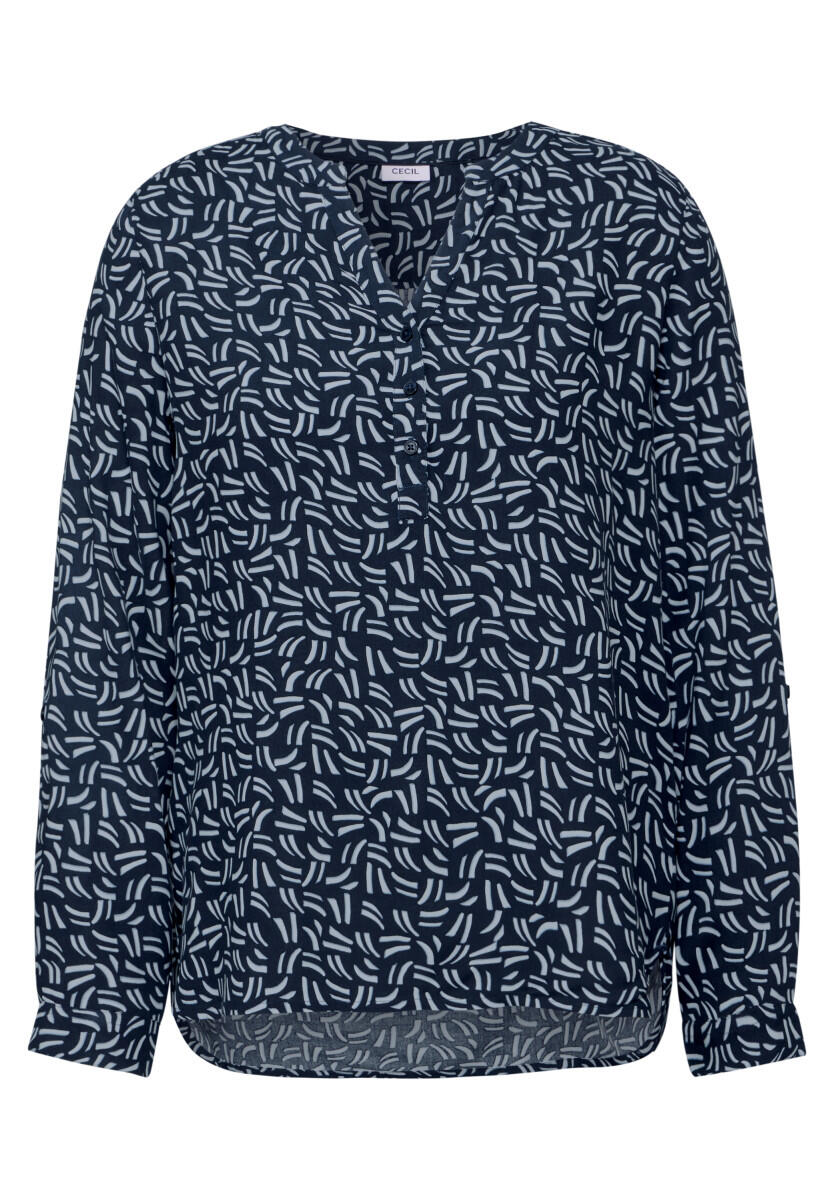Cecil - Bluse mit Minimal Print blau - Gr. - L von Cecil